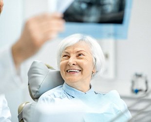 patient smiling at dentist