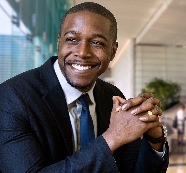 man in suit smiling