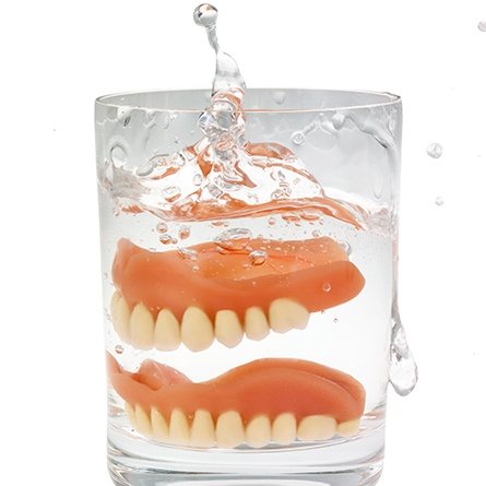 dentures in glass