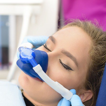 woman with sedation mask on