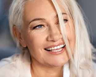 closeup of woman smiling