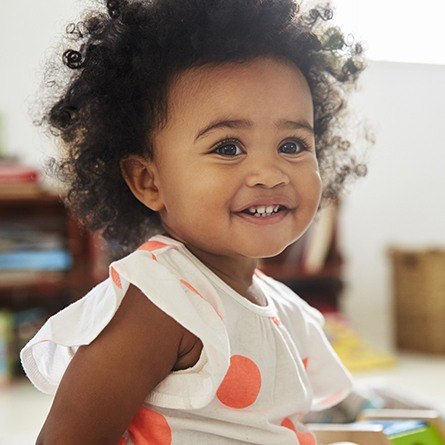 toddler girl smiling
