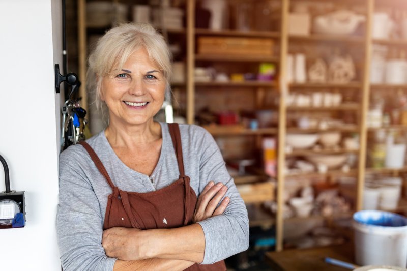 older woman smiling 